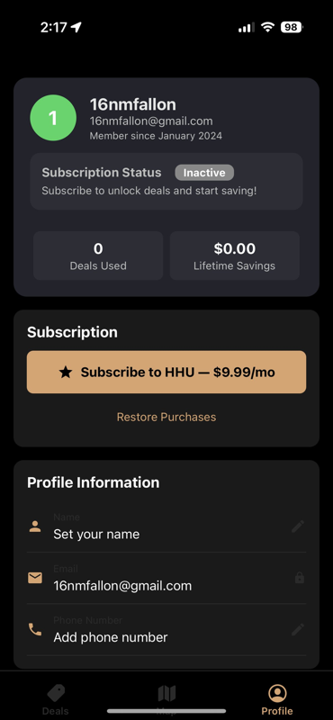 Deal detail screen